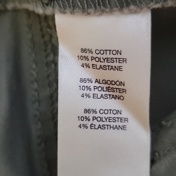 Chico's Utility Green Brooke Seamed Regular Slim Leg Twill Pants Size 8 - Picture 7 of 7